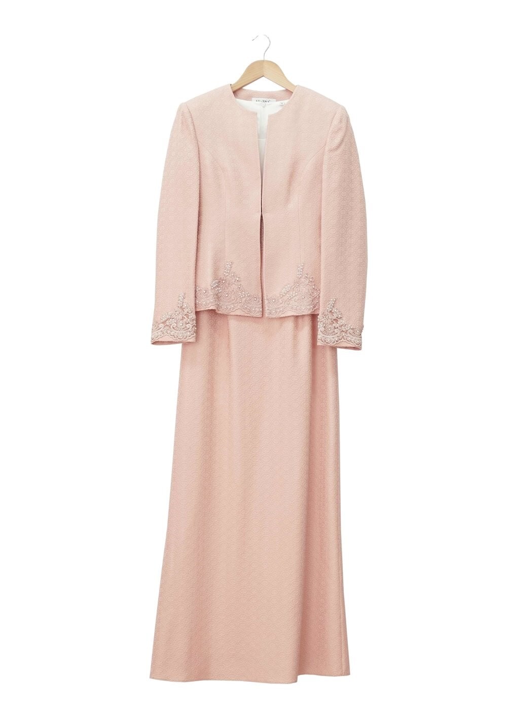 Hijab clothing POWDER EMBROIDERED PATTERNED 2-PIECE DRESS SUIT 3121