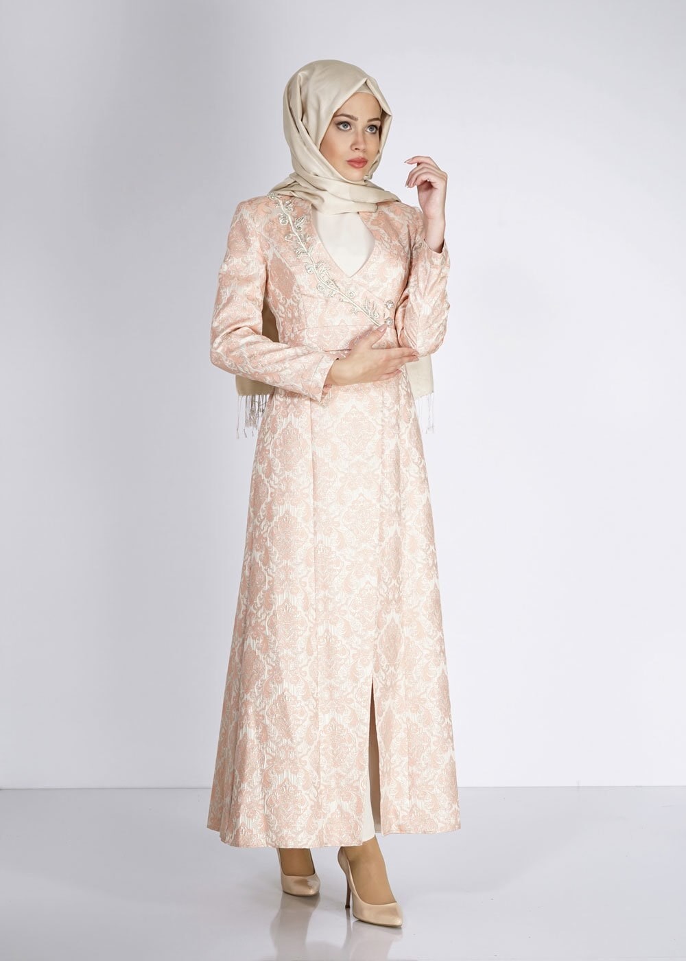 Tesettür giyim PUDRA 3130 JAKAR 7699 2Lİ ELB.TKM 40/48 TEK42-44