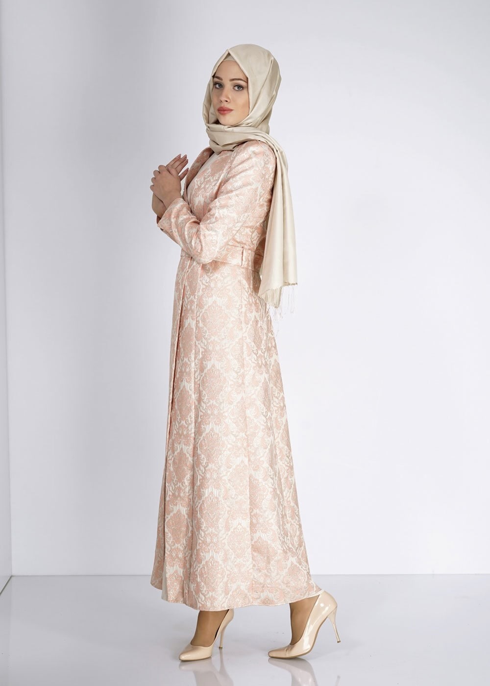 Tesettür giyim PUDRA 3130 JAKAR 7699 2Lİ ELB.TKM 40/48 TEK42-44