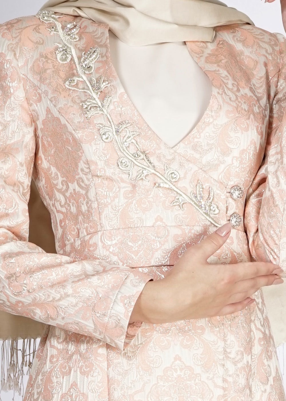 Tesettür giyim PUDRA 3130 JAKAR 7699 2Lİ ELB.TKM 40/48 TEK42-44