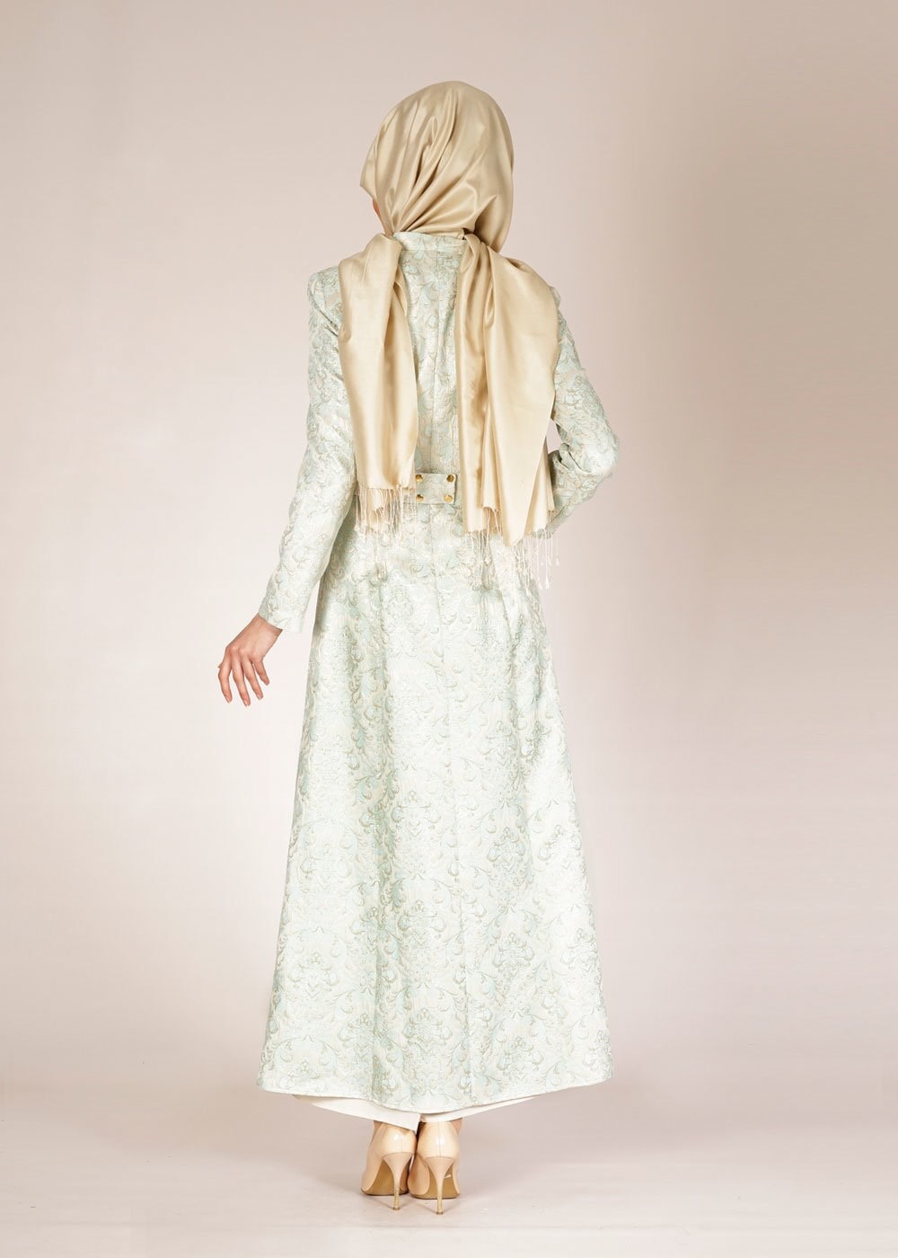 Tesettür giyim YEŞİL 3130 JAKAR 7699 2Lİ ELB.TKM 40/48 TEK42-44