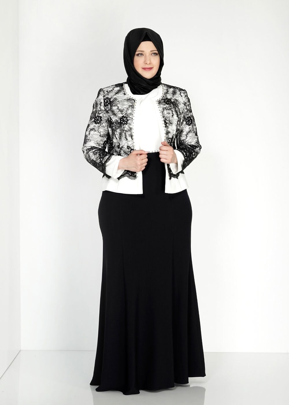 Hijab clothing BLACK 3142 Camelia 2Lİ Elb Tesettür Takım