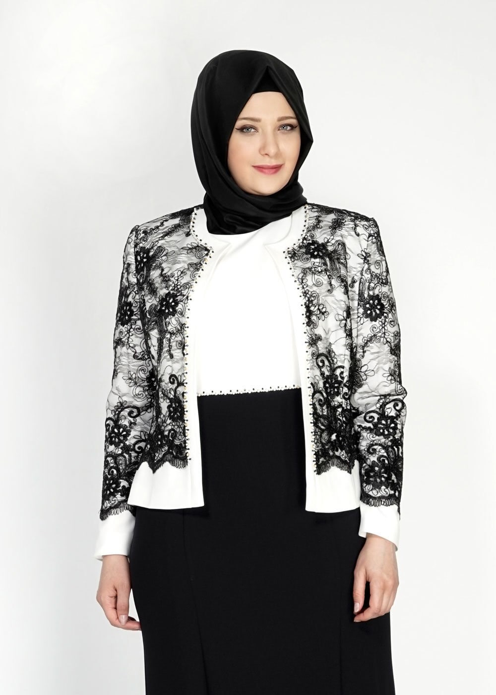Hijab clothing BLACK 3142 Camelia 2Lİ Elb Tesettür Takım