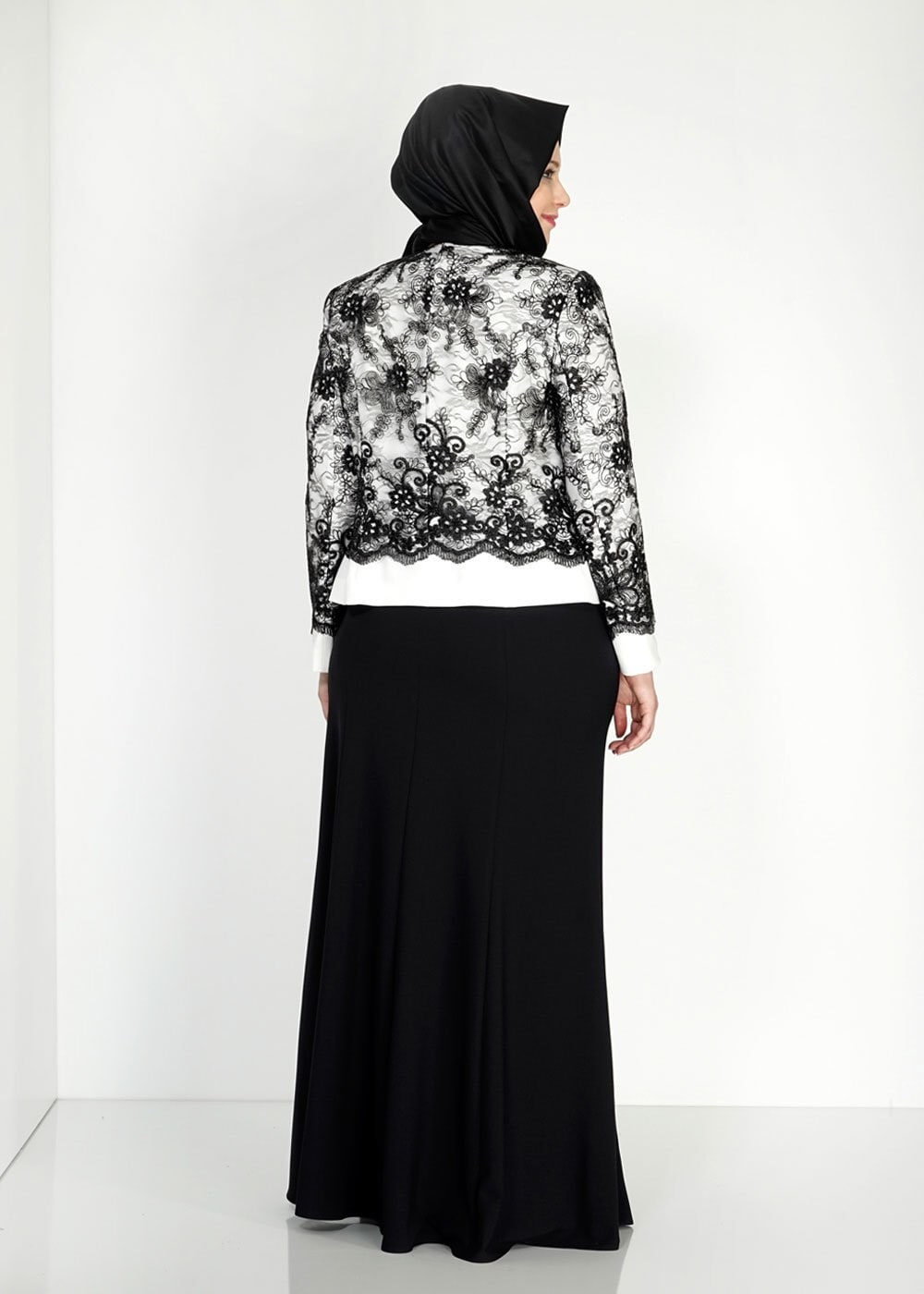Hijab clothing BLACK 3142 Camelia 2Lİ Elb Tesettür Takım
