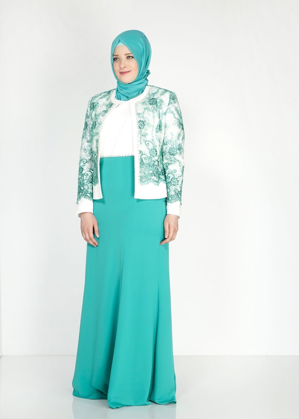 Hijab clothing BLUE 3142 Camelia 2Lİ Elb Tesettür Takım