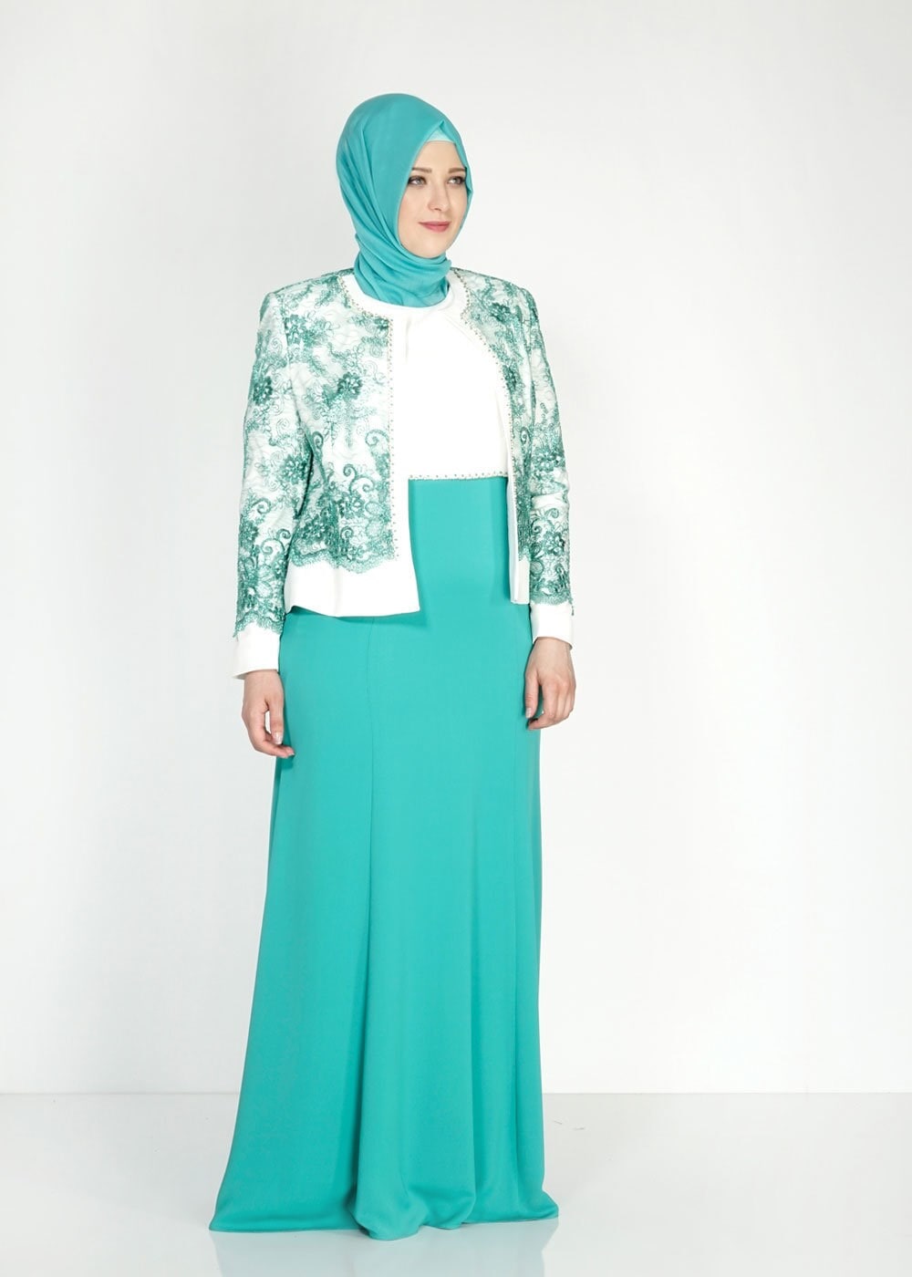 Hijab clothing BLUE 3142 Camelia 2Lİ Elb Tesettür Takım