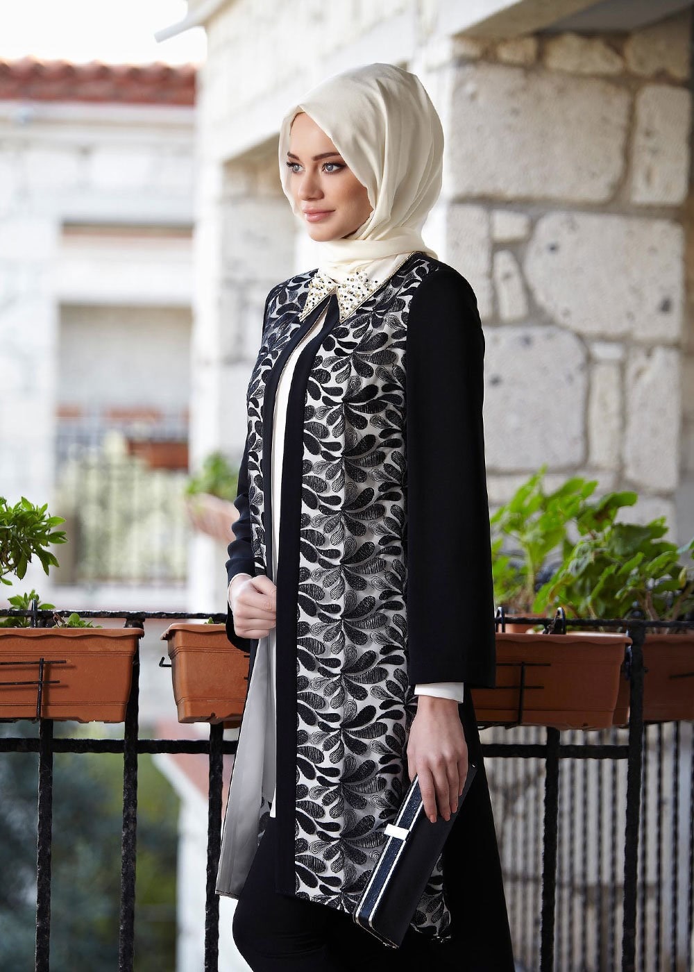 Tesettür giyim SİYAH 3082P Farah Tesettür Pnt Tkm