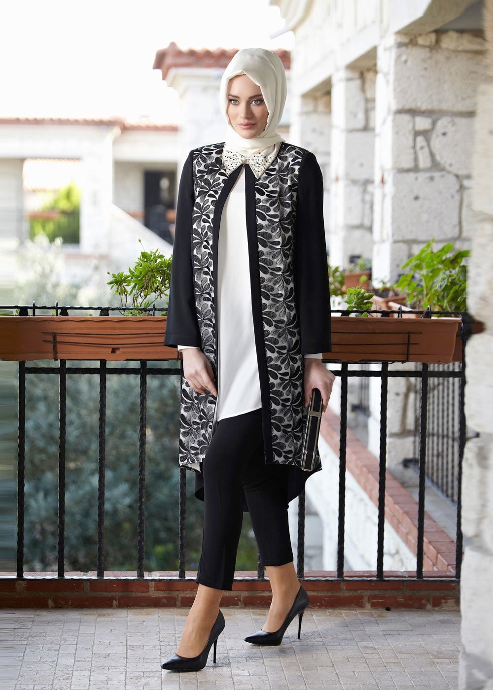 Tesettür giyim SİYAH 3082P Farah Tesettür Pnt Tkm