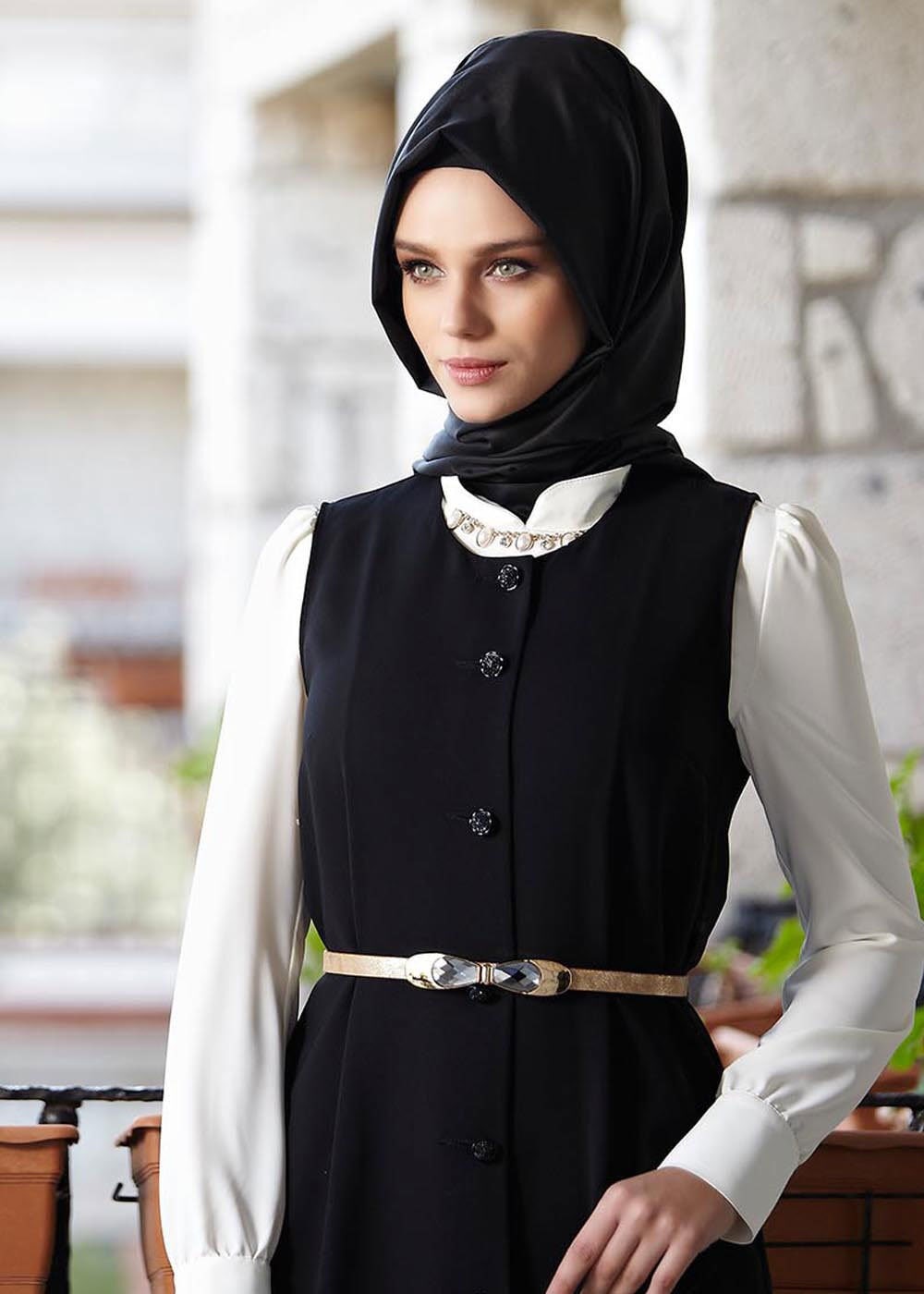 Tesettür giyim SİYAH 3090P Farah Tesettür Pnt Tkm