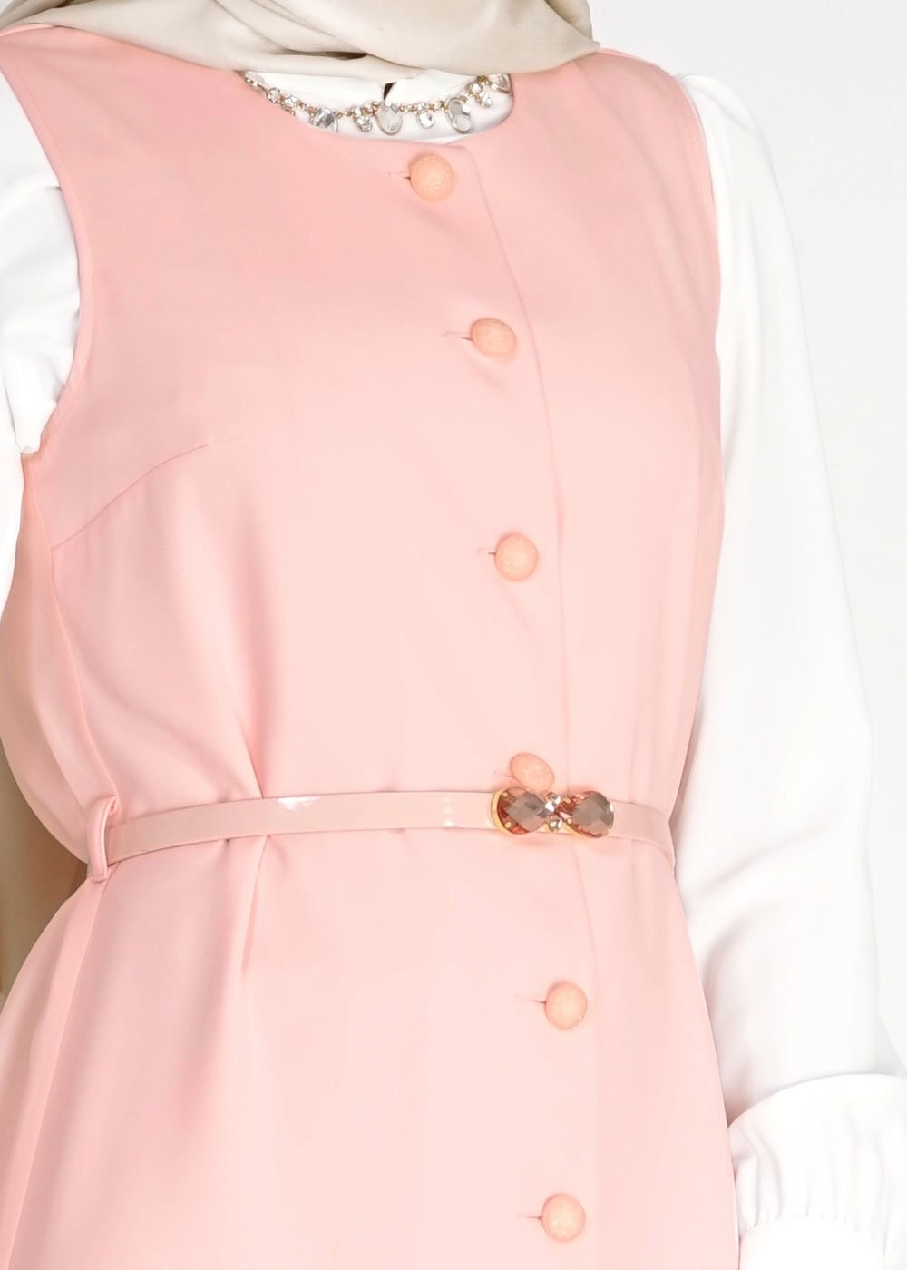 Tesettür giyim PUDRA 3090P Farah Tesettür Pnt Tkm