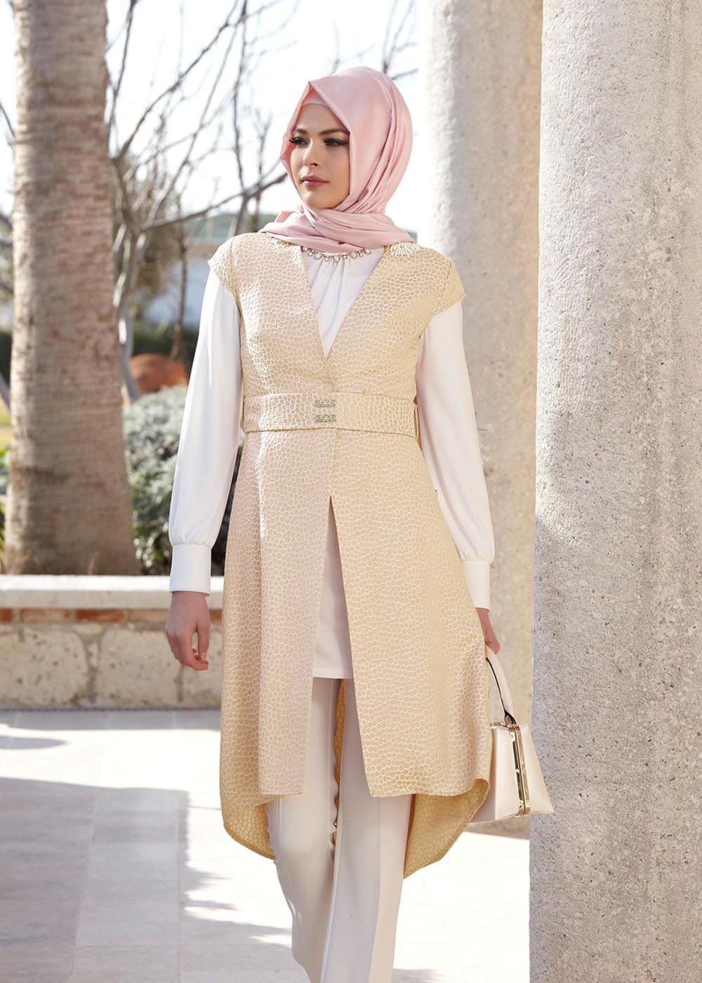 Tesettür giyim ALTIN 3103P Jakar Tesettür Pnt Tkm