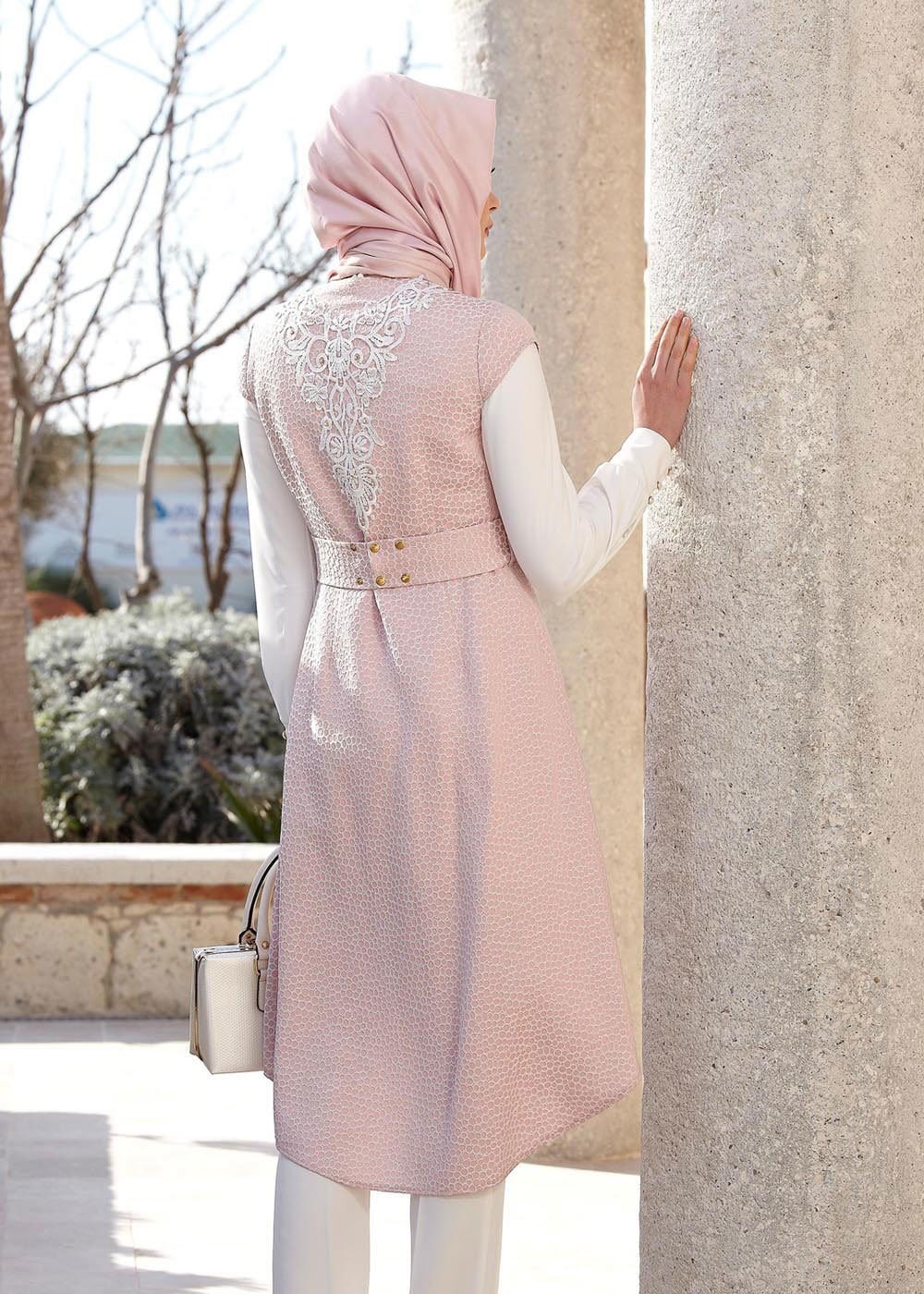Tesettür giyim PUDRA 3103P Jakar Tesettür Pnt Tkm