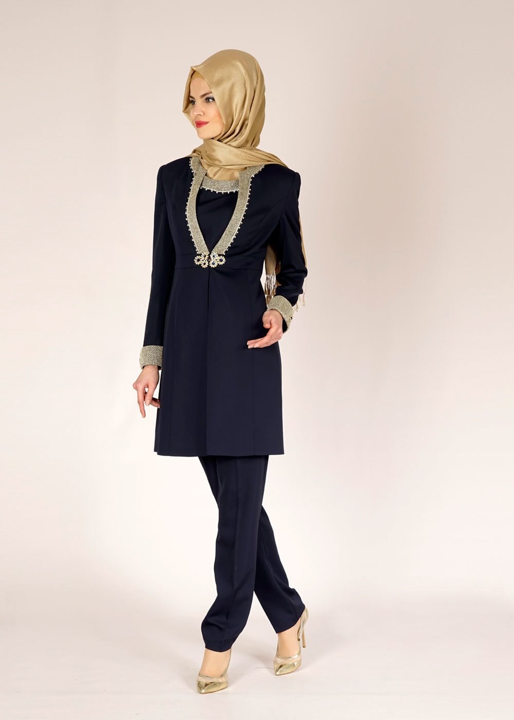 Tesettür giyim LACİVERT 3116P ELİTE 11620 3LÜ PNT.TKM 40/48 TEK44