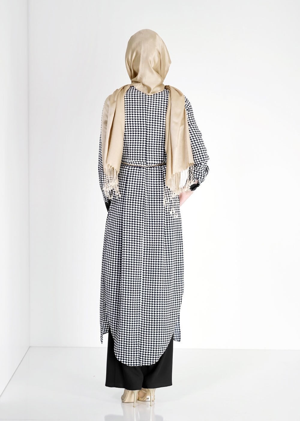 Tesettür giyim SİYAH 3123P Como Emt 2li Tesettür Pnt Takım