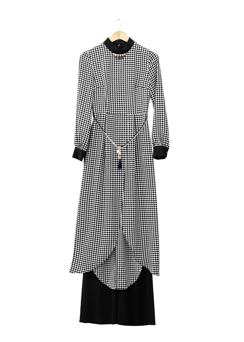 Tesettür giyim SİYAH 3123P Como Emt 2li Tesettür Pnt Takım