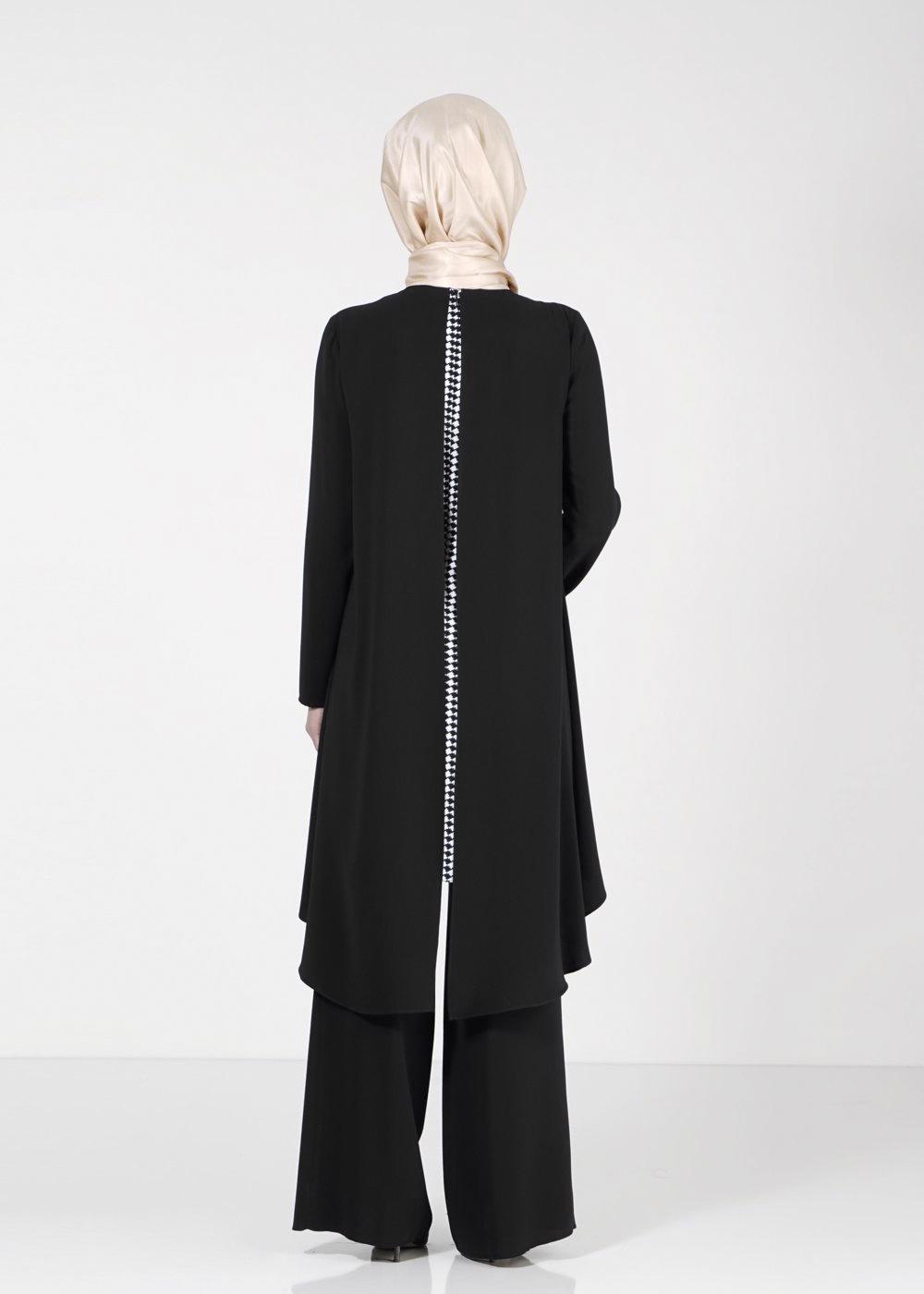 Tesettür giyim SİYAH 3124P Como Emp.Tesettür  2Lİ Pnt.Tkm