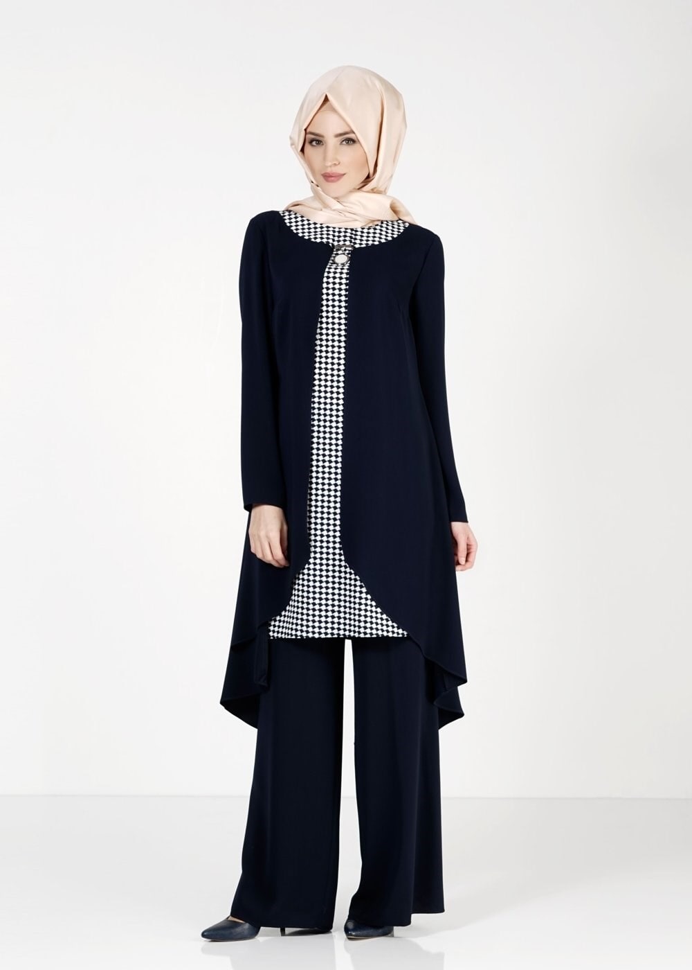 Tesettür giyim LACİVERT 3124P Como Emp.Tesettür  2Lİ Pnt.Tkm
