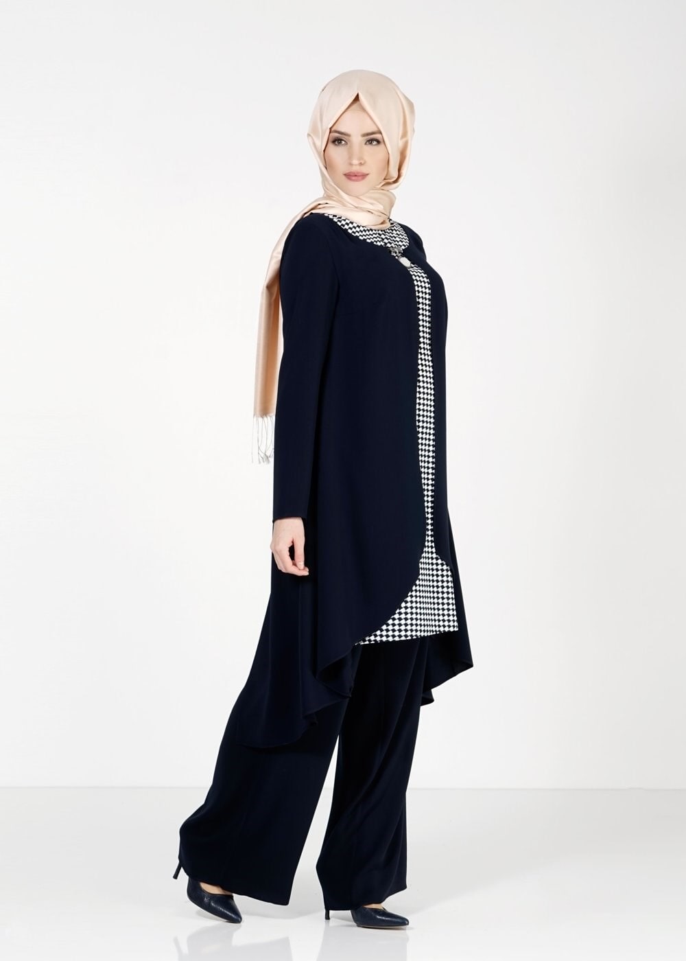Tesettür giyim LACİVERT 3124P Como Emp.Tesettür  2Lİ Pnt.Tkm