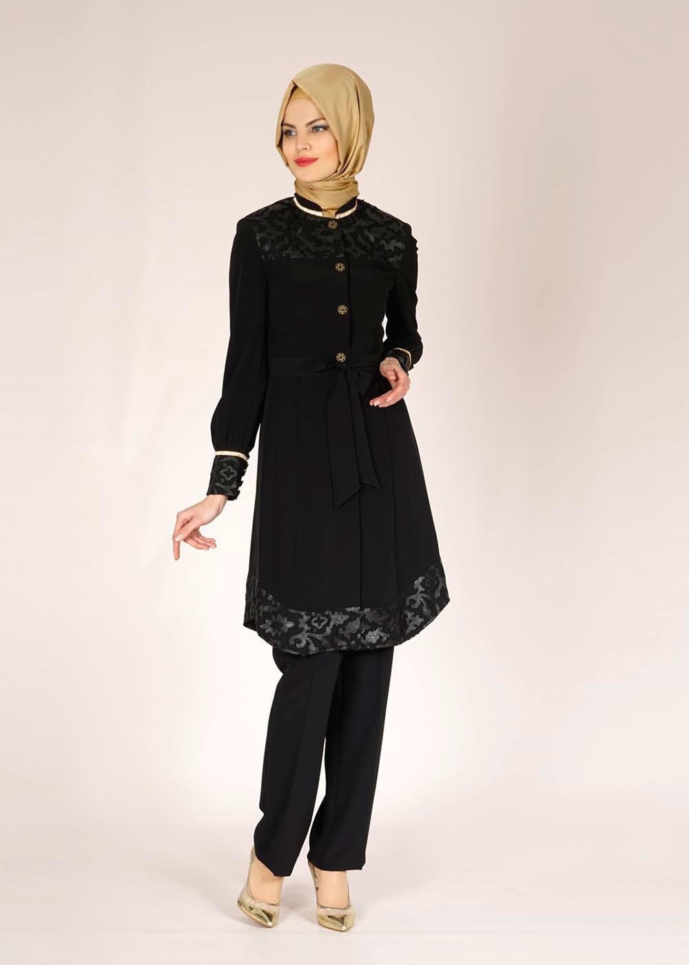 Tesettür giyim SİYAH 3125P NEW LOREN 2Lİ PNT.TKM 38/46
