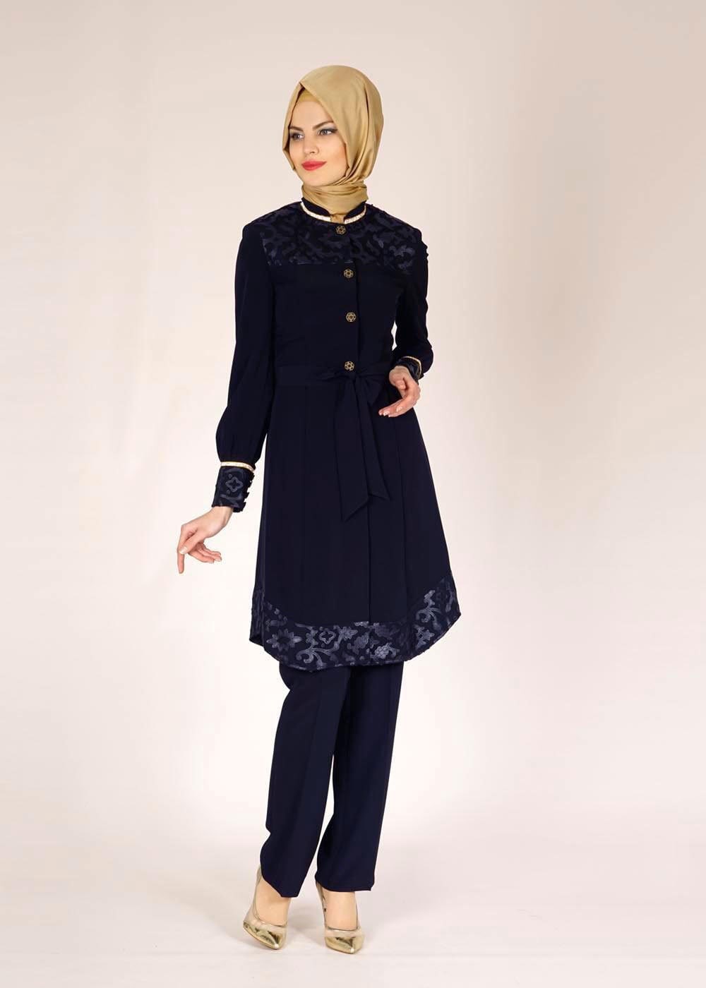 Tesettür giyim LACİVERT 3125P NEW LOREN 2Lİ PNT.TKM 38/46