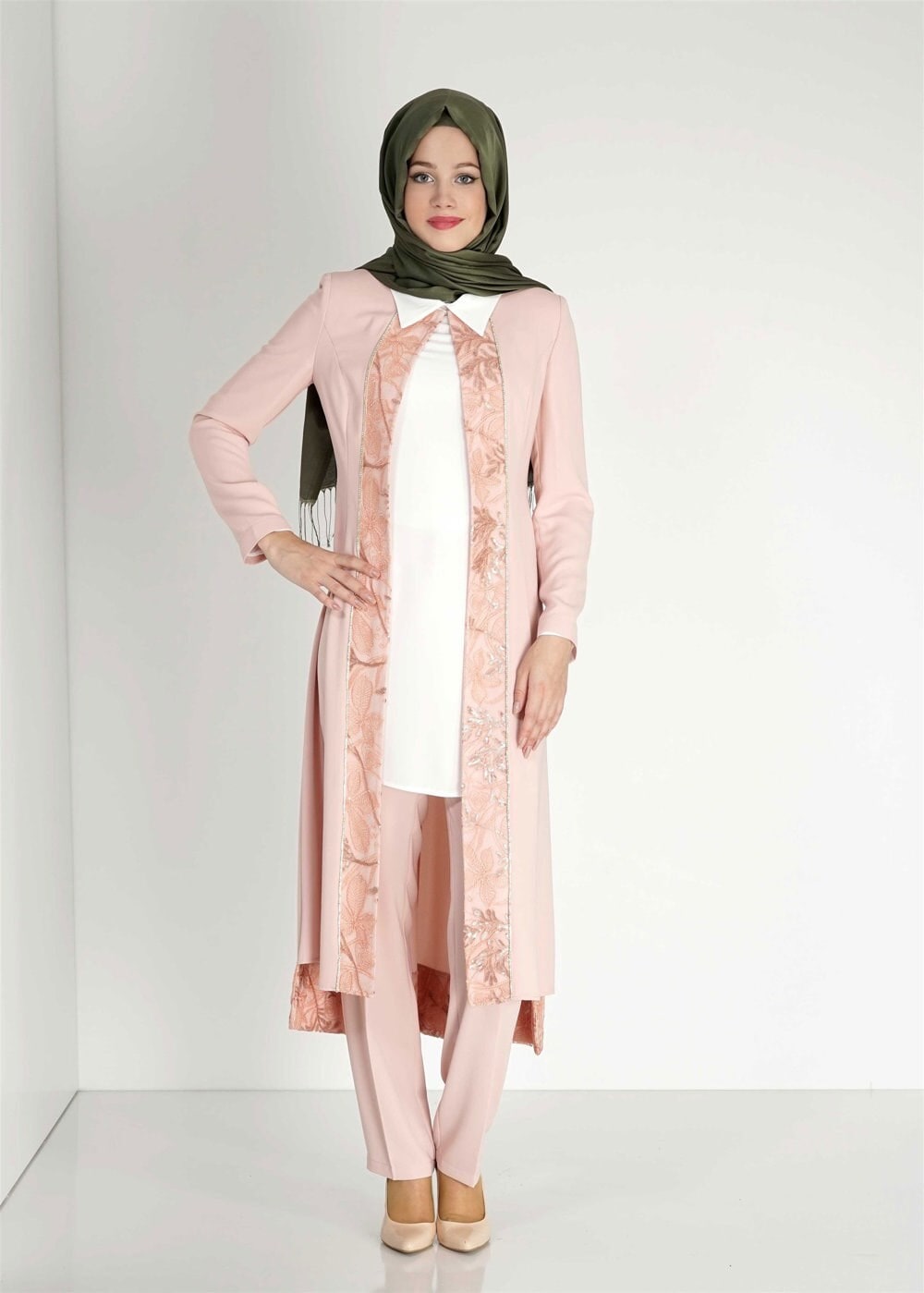 Tesettür giyim PUDRA 3134 3Lü Tesettür  Pnt.Tkm