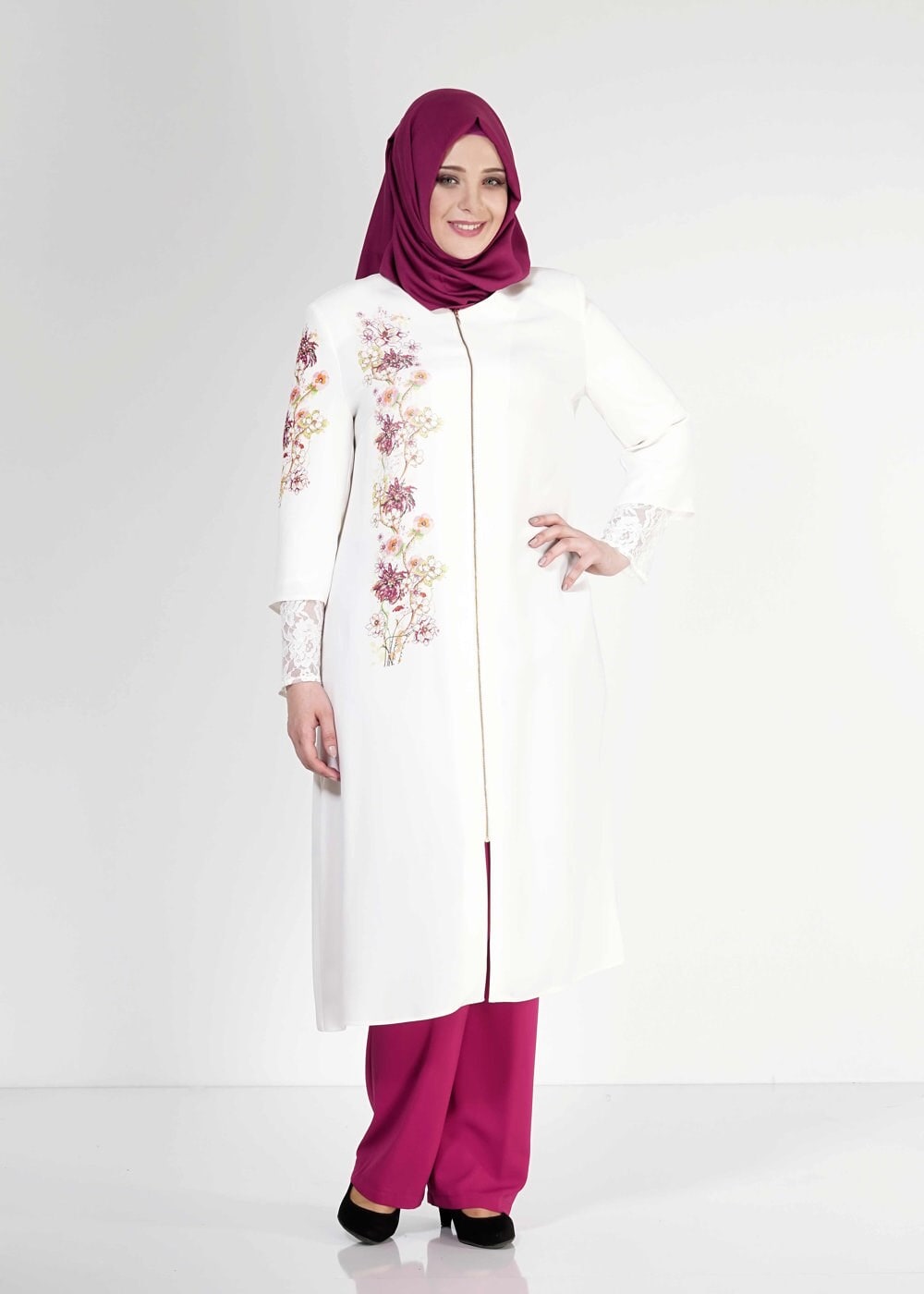 Tesettür giyim FUŞYA 3151P Rado  2Li Tesettür Pnt.Tkm