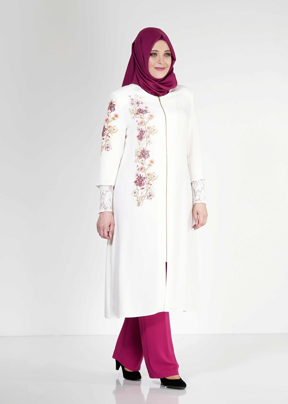 Tesettür giyim FUŞYA 3151P Rado  2Li Tesettür Pnt.Tkm