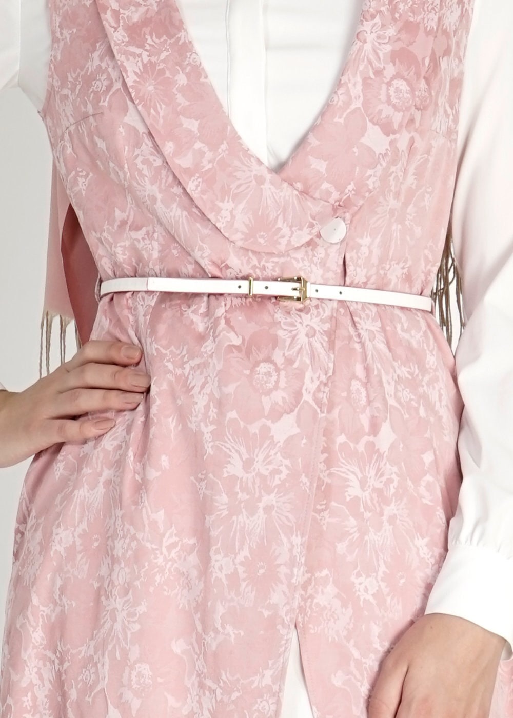 Tesettür giyim PUDRA 3&prime;LÜ PANTOLONLU TAKIM 4668