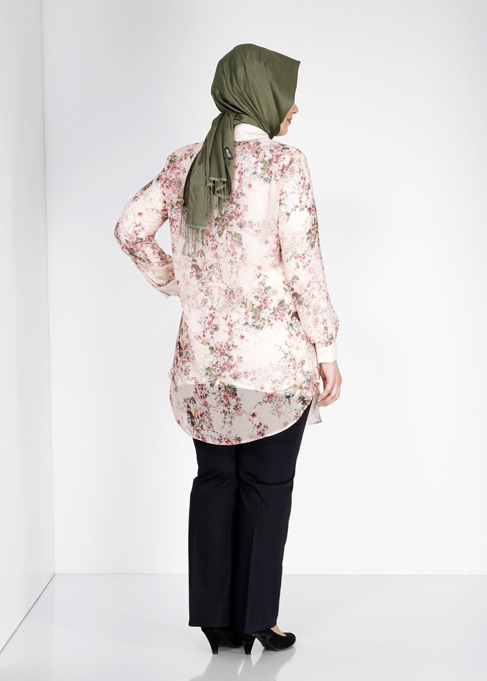 Tesettür giyim PUDRA DESENLİ TUNİK 2464