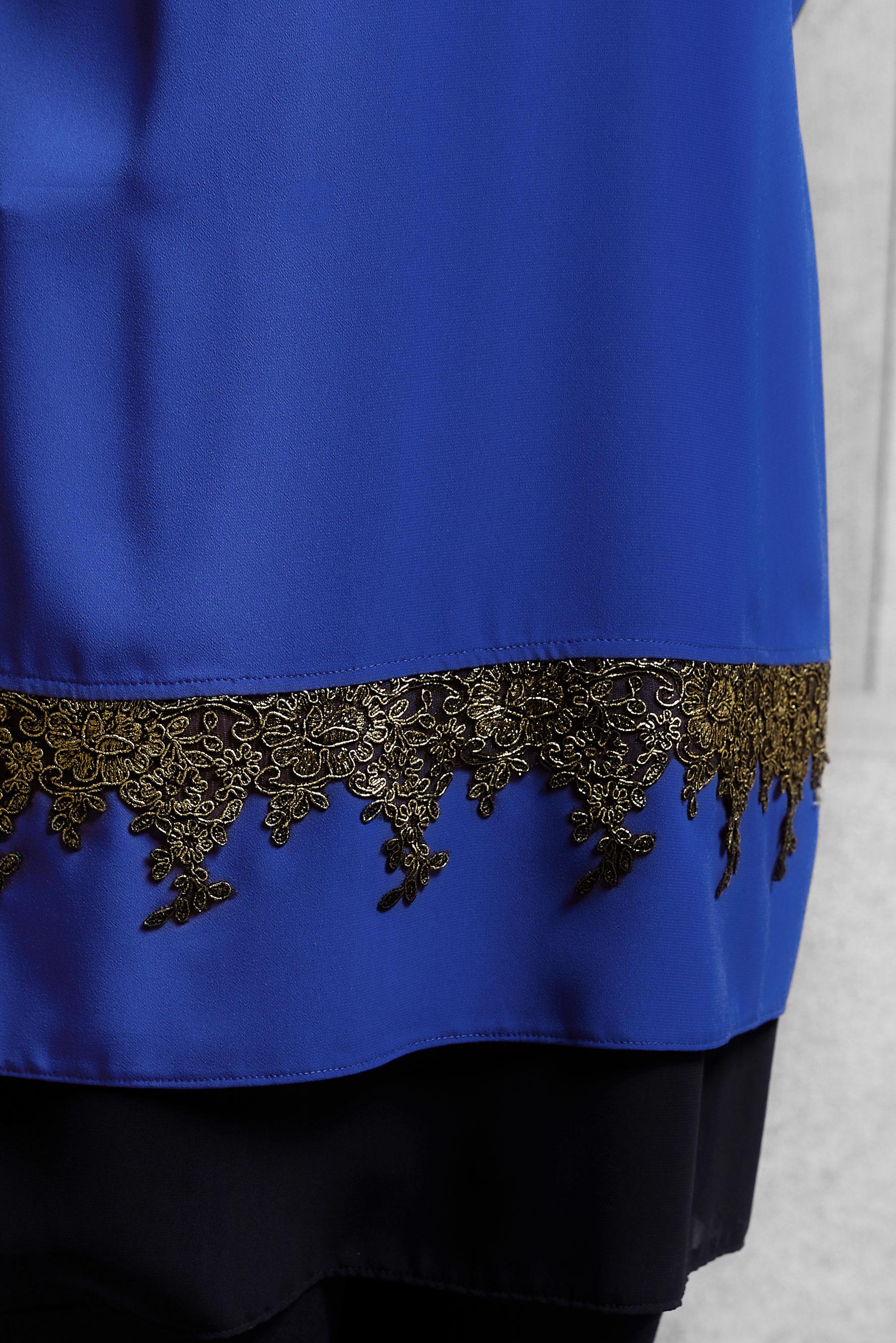 Hijab clothing NAVY BLUE EMBROIDERED TUNIC 2476