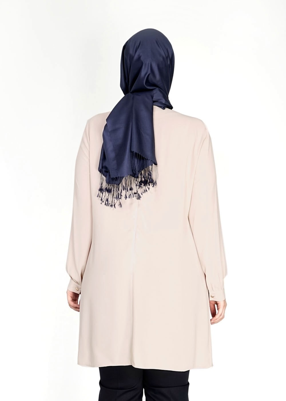 Tesettür giyim BEJ TAŞ İŞLEME DETAYLI TUNİK 2477