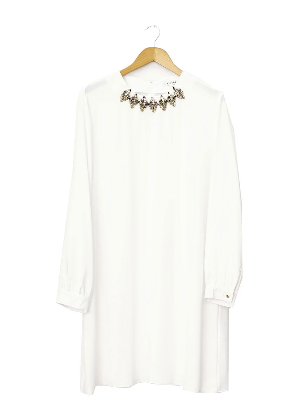 Tesettür giyim BEYAZ TAŞ İŞLEME DETAYLI TUNİK 2477