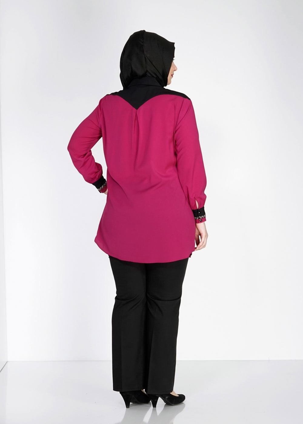 Hijab clothing PURPLE SHIRT COLLAR MODEST TUNIC  2483