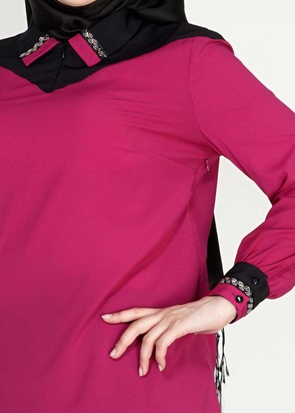 Hijab clothing PURPLE SHIRT COLLAR MODEST TUNIC  2483