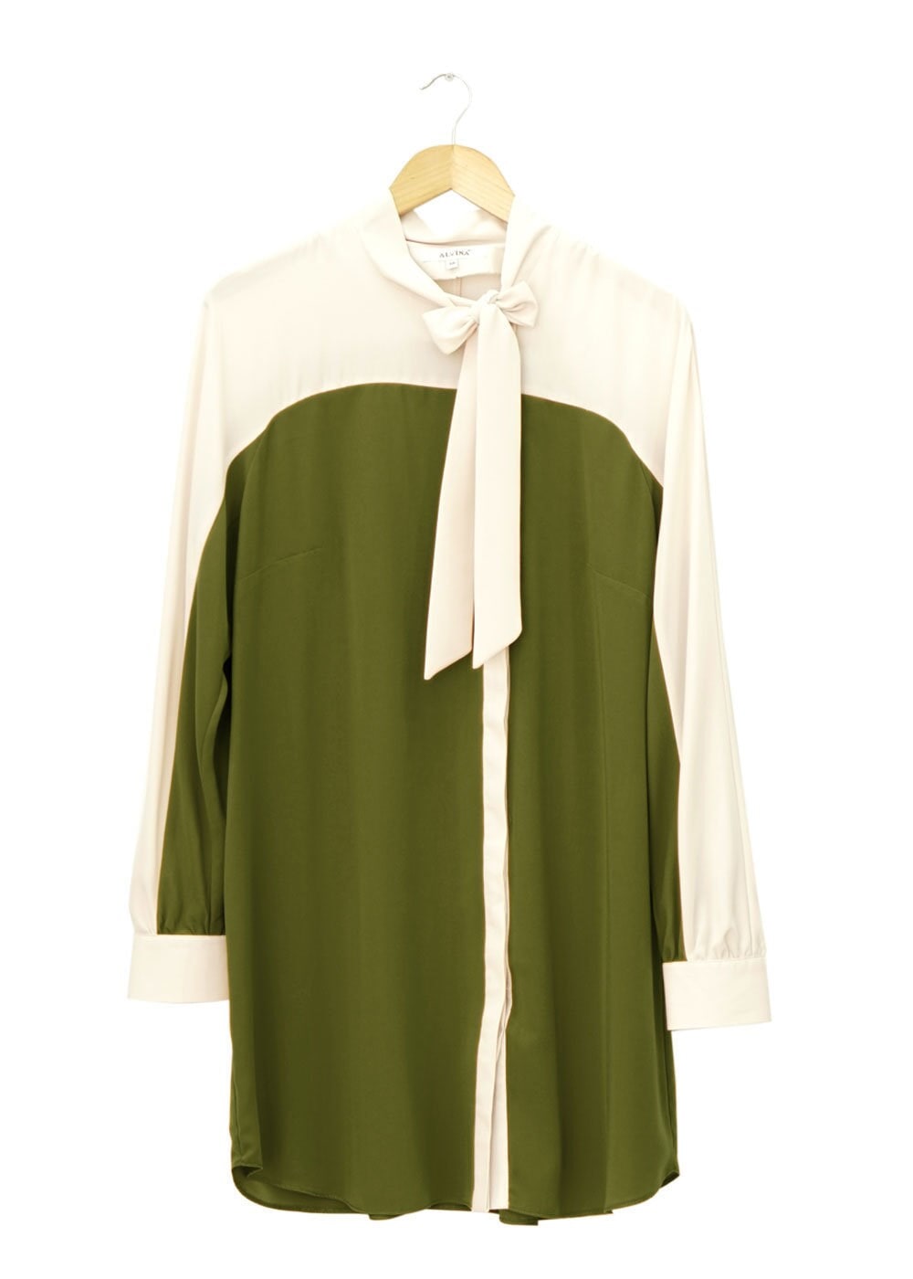 Tesettür giyim HAKİ  BAĞLAMA DETAYLI TUNİK 2485 