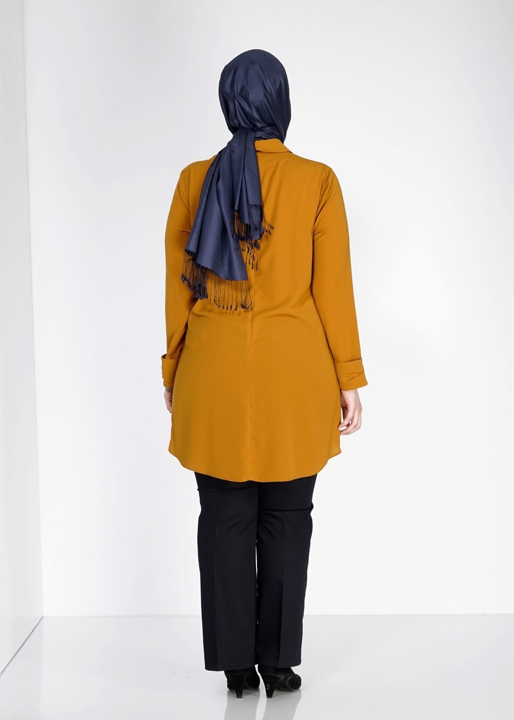 Tesettür giyim SARI ÇİÇEK NAKIŞLI TUNİK 2486