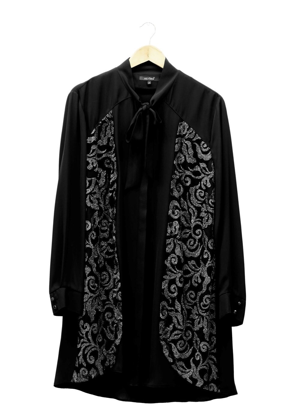 Tesettür giyim SİYAH NAKIŞ DETAYLI TUNİK  2490 