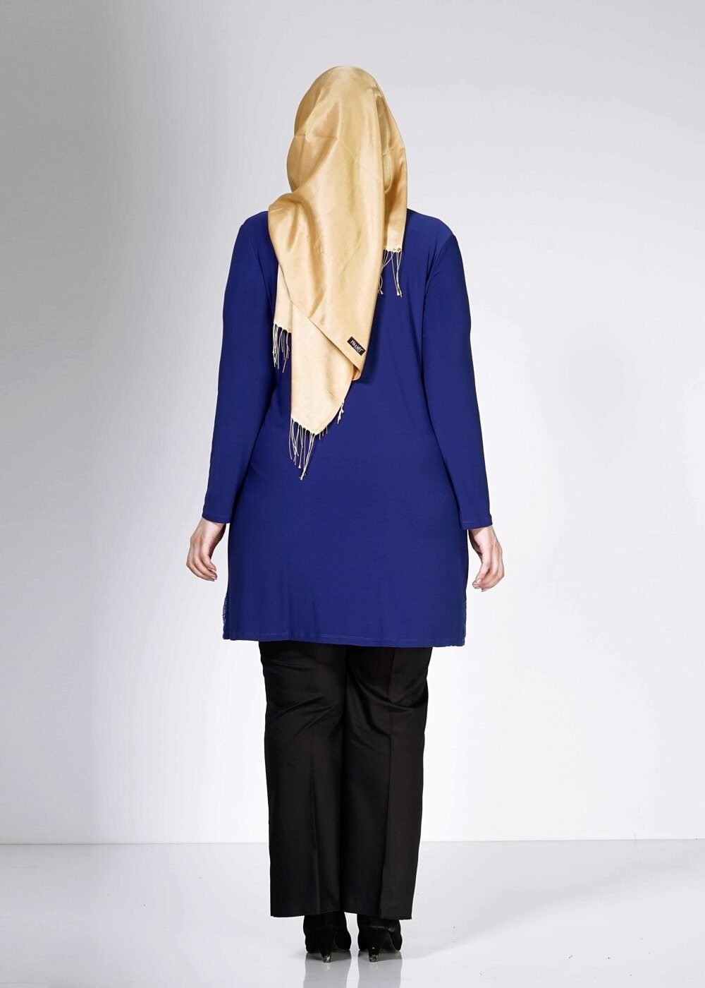 Tesettür giyim LACİVERT PUL PAYET DETAYLI İKİLİ TUNİK 2518 