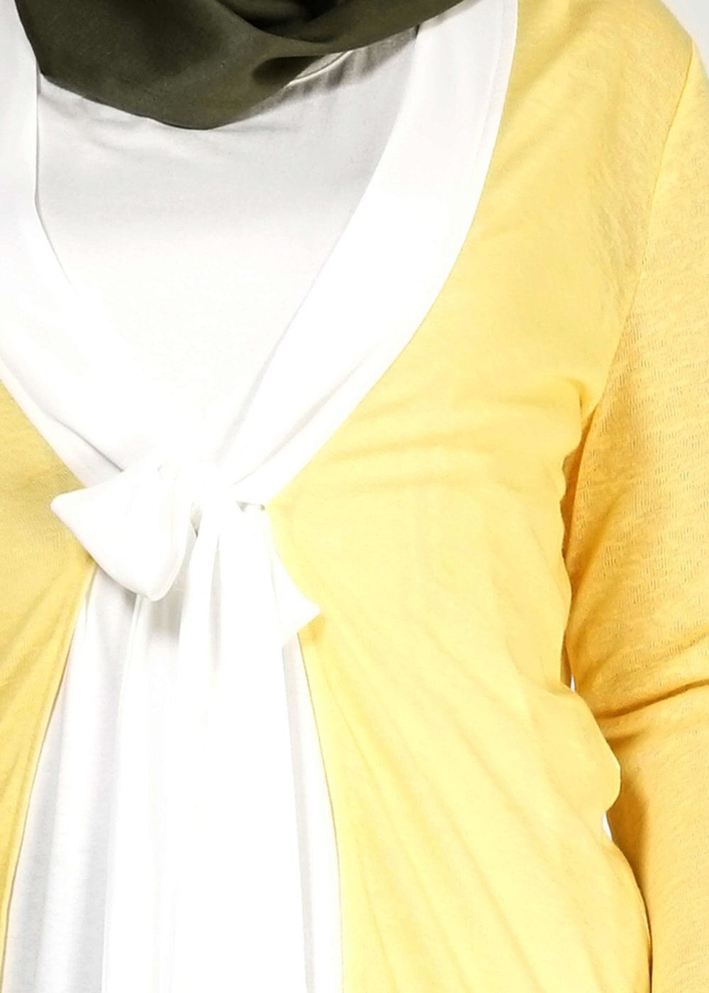 Hijab clothing YELLOW TWO-PIECE CHIFFON TUNIC  2520 