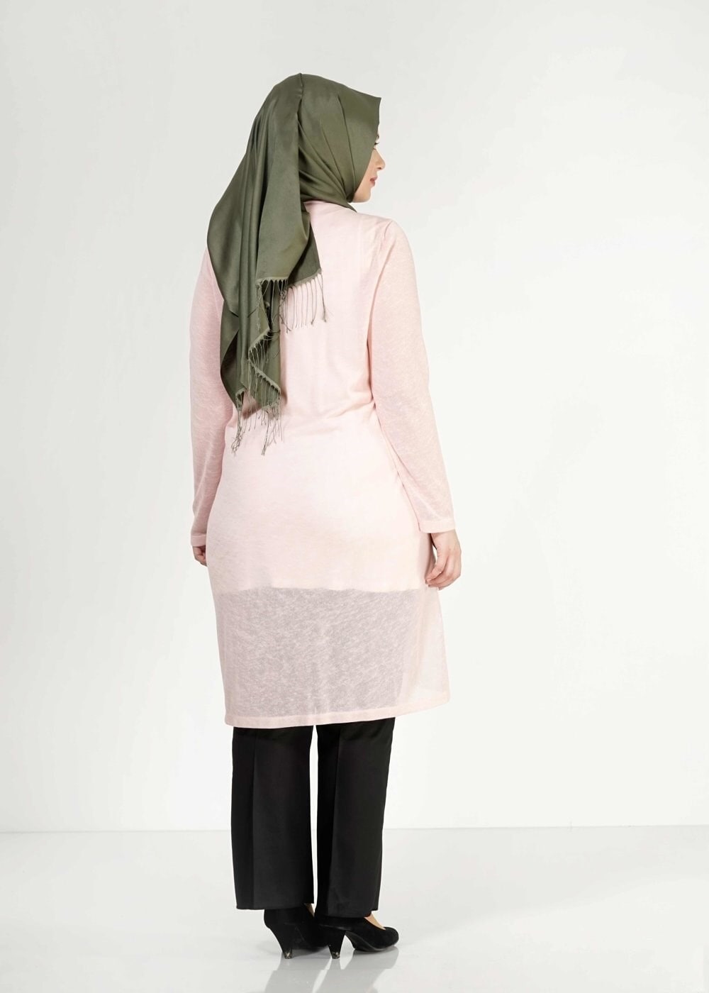 Tesettür giyim PUDRA İKİLİ ŞİFON TUNİK  2520 