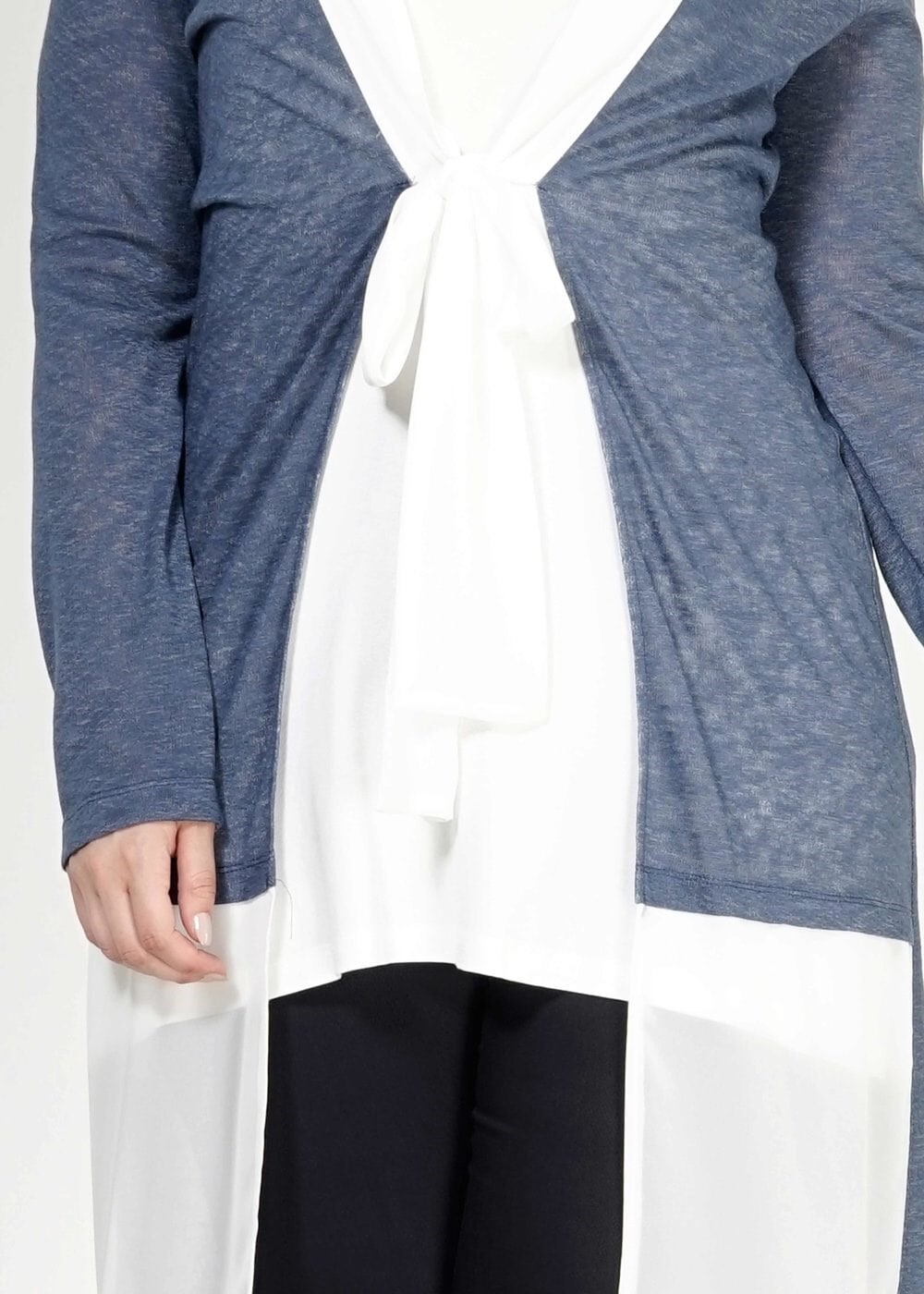 Hijab clothing NAVY BLUE TWO-PIECE CHIFFON TUNIC  2520 