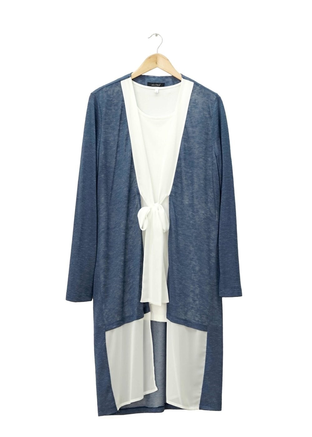 Hijab clothing NAVY BLUE TWO-PIECE CHIFFON TUNIC  2520 