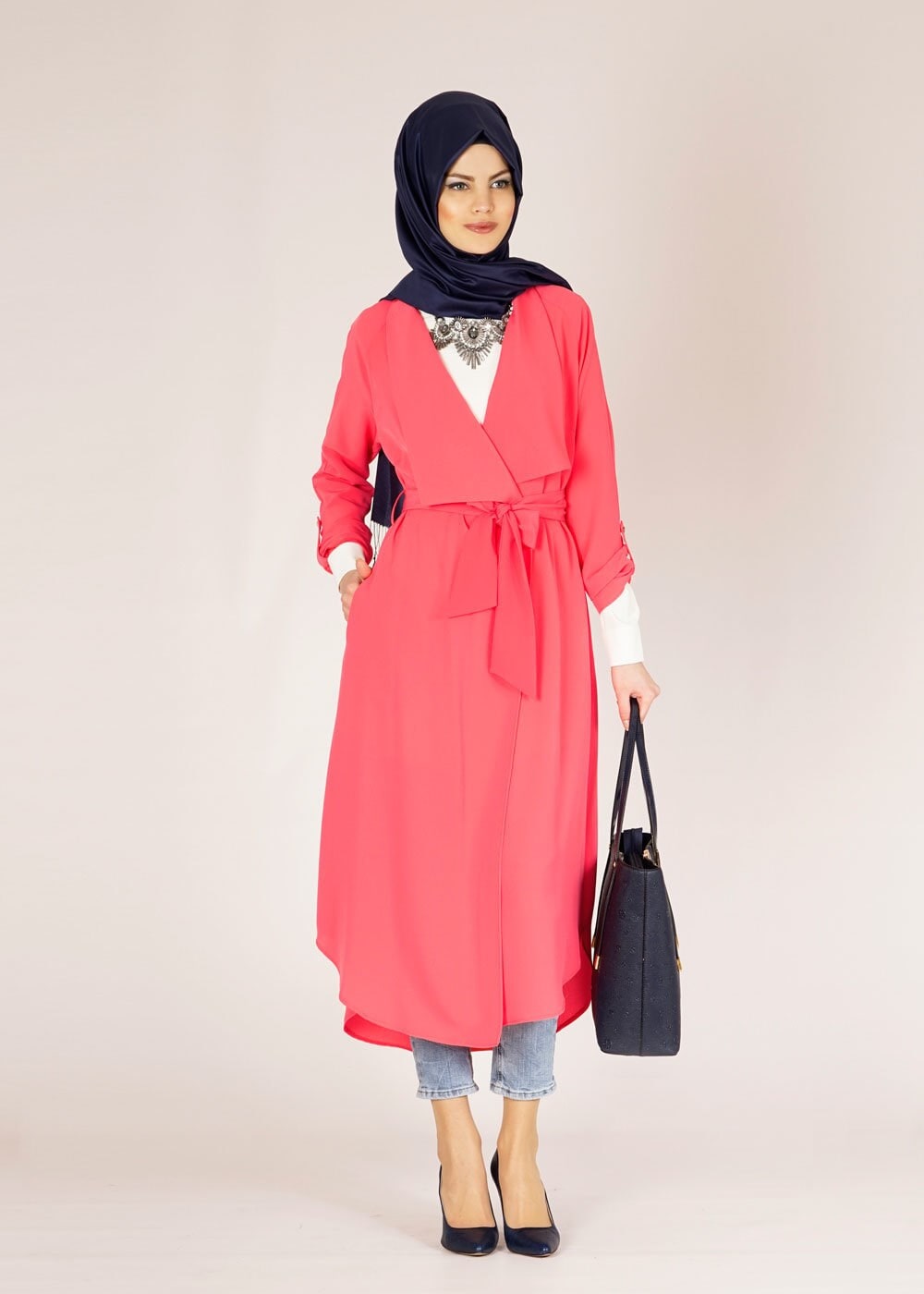 Tesettür giyim MERCAN UZUN TESETTÜR TUNİK 4583 