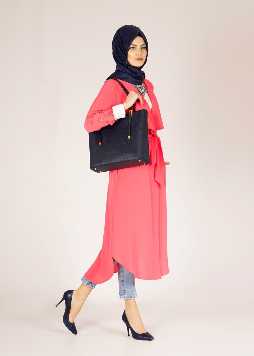 Tesettür giyim MERCAN UZUN TESETTÜR TUNİK 4583 