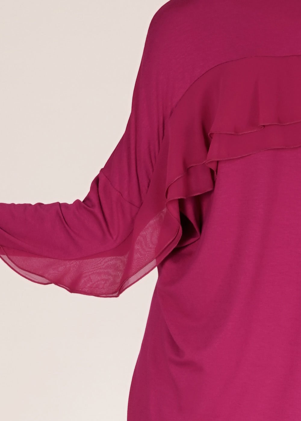 Tesettür giyim FUŞYA YANI YIRTMAÇLI TUNİK 4610