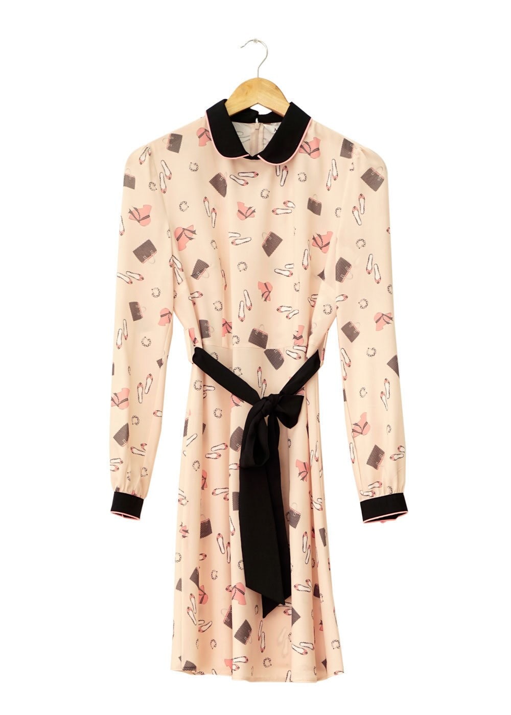 Tesettür giyim PUDRA DESENLİ BEBEK YAKALI TUNİK 4679