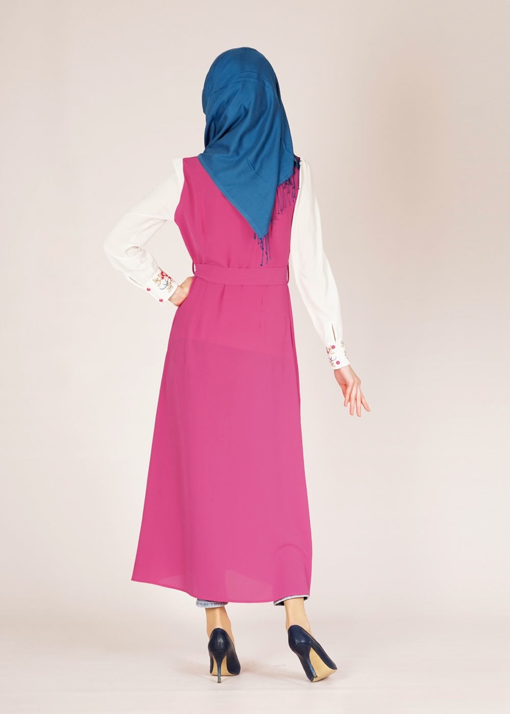 Tesettür giyim FUŞYA GÖMLEK YAKA TESETTÜR TUNİK 4683