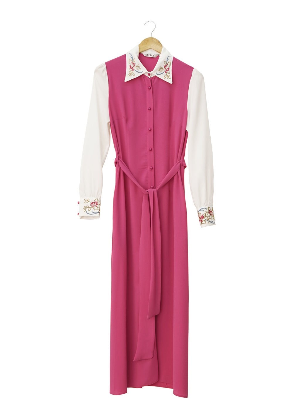 Tesettür giyim FUŞYA GÖMLEK YAKA TESETTÜR TUNİK 4683