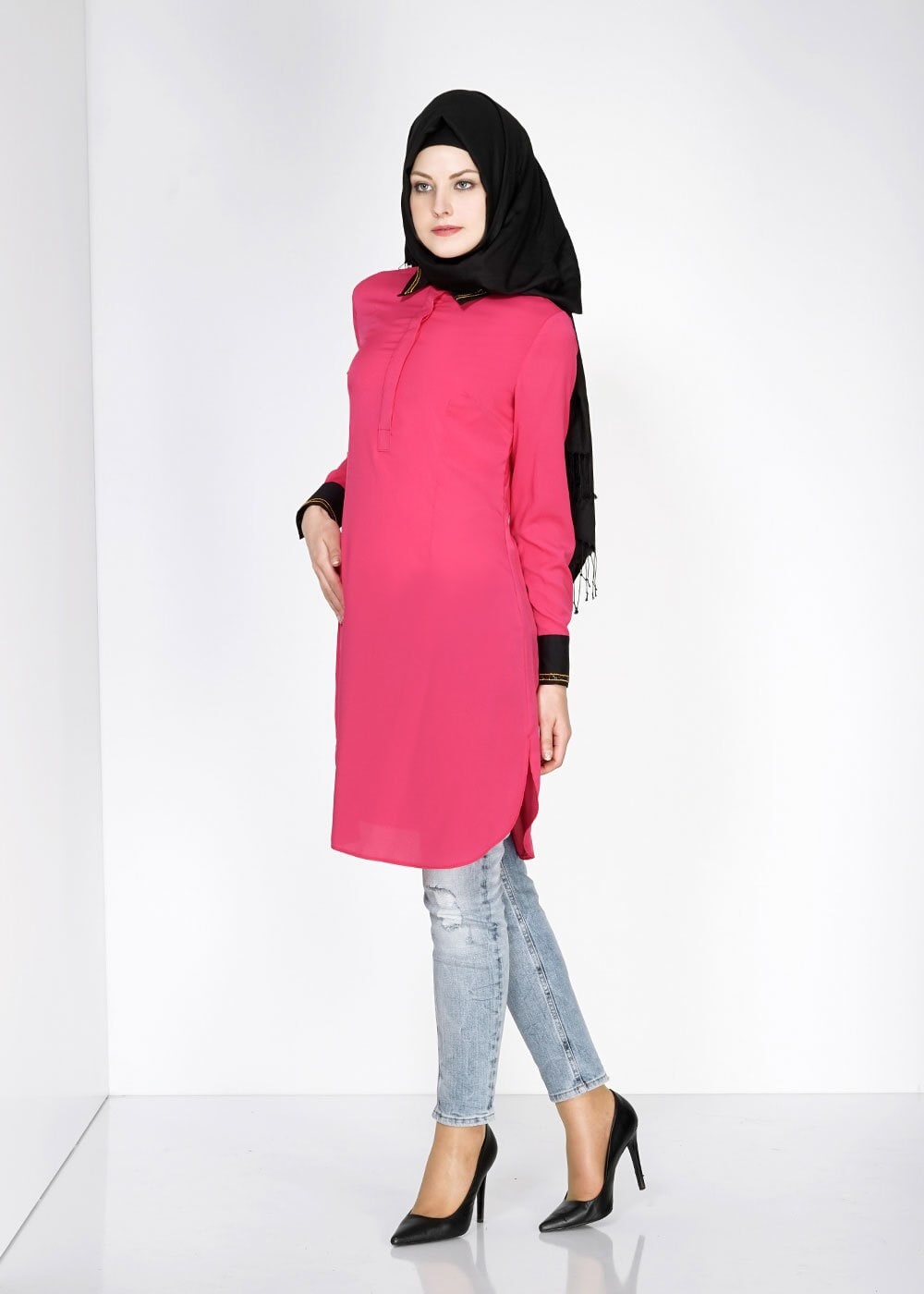 Tesettür giyim FUŞYA TESETTÜR TUNİK 4691