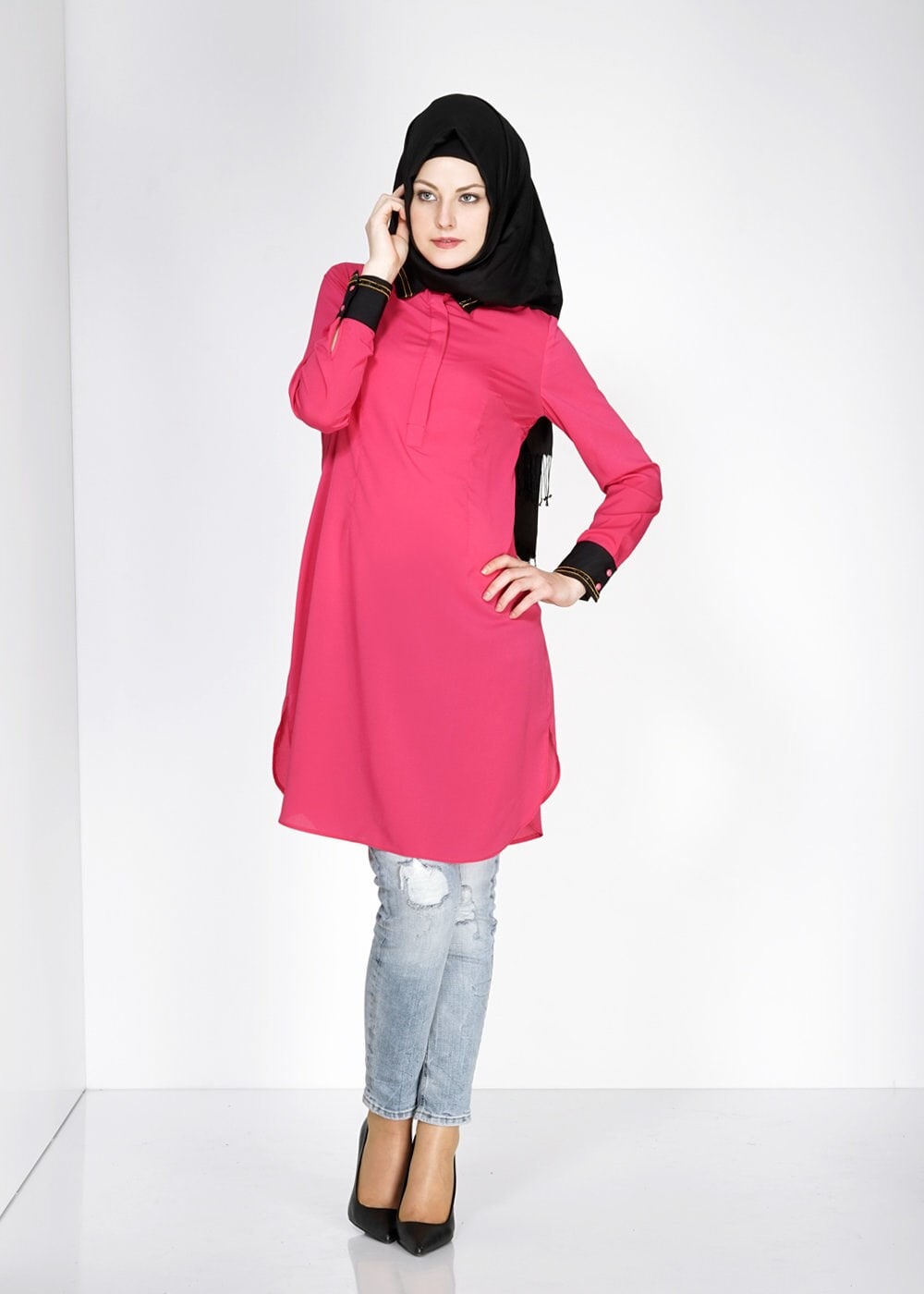 Tesettür giyim FUŞYA TESETTÜR TUNİK 4691